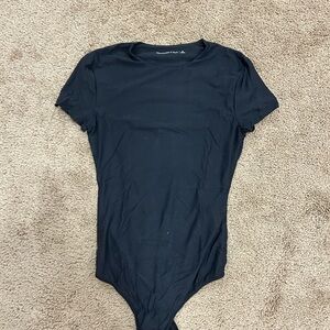 Abercrombie Black Short Sleeve Bodysuit